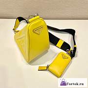 Fortok Prada Triangle Bag Yellow 26x14x12cm - 3