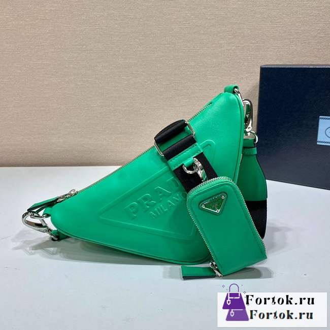 Fortok Prada Triangle Bag Green 26x14x12cm - 1