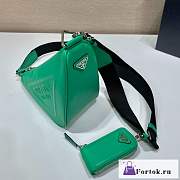 Fortok Prada Triangle Bag Green 26x14x12cm - 5