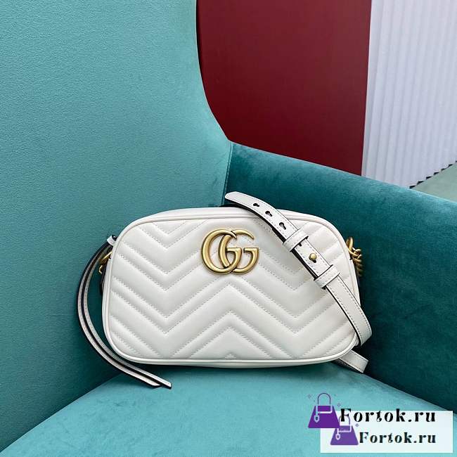 Fortok Gucci Marmont Matelasse Bag White 24x7x13cm - 1