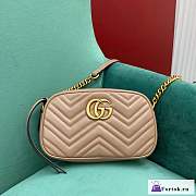 Fortok Gucci Marmont Matelasse Bag Beige 24x7x13cm - 1