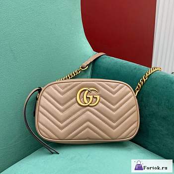 Fortok Gucci Marmont Matelasse Bag Beige 24x7x13cm