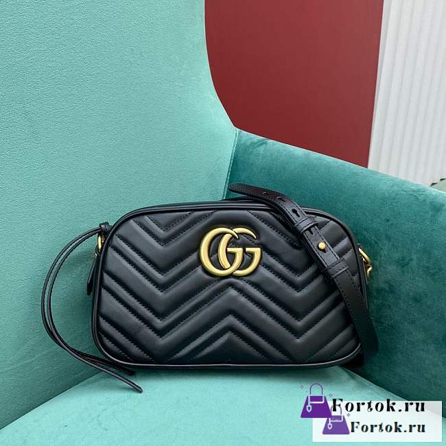 Fortok Gucci Marmont Matelasse Bag Black 24x7x13cm - 1