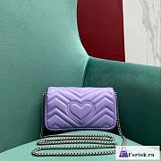 Fortok Gucci NanoMarmont Matelassé Leather Bag Purple 16.5x5x10cm - 6