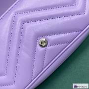 Fortok Gucci NanoMarmont Matelassé Leather Bag Purple 16.5x5x10cm - 3