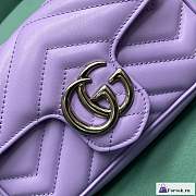 Fortok Gucci NanoMarmont Matelassé Leather Bag Purple 16.5x5x10cm - 2