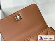 Fortok Chanel Rainbow Mini Coco Handle Bag Lambskin Brown 19x9x13cm - 5