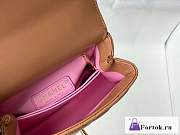 Fortok Chanel Rainbow Mini Coco Handle Bag Lambskin Brown 19x9x13cm - 4