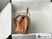 Fortok Chanel Rainbow Mini Coco Handle Bag Lambskin Brown 19x9x13cm - 3