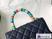 Fortok Chanel Rainbow Mini Coco Handle Bag Lambskin Black 19x9x13cm - 3