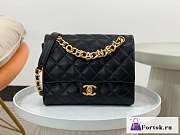 Fortok Chanel Flap Bag Black AP3897 22x6x17cm - 1