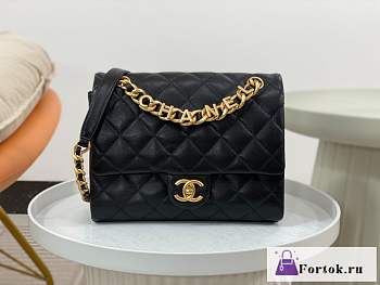 Fortok Chanel Flap Bag Black AP3897 22x6x17cm