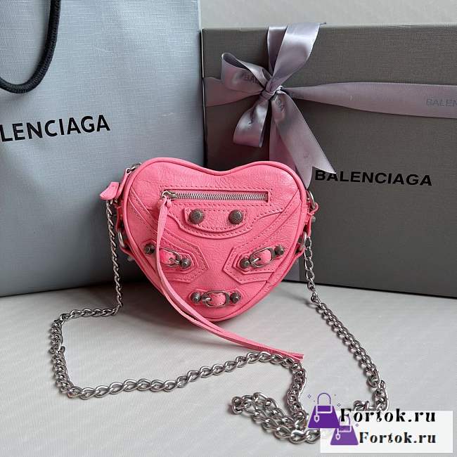 Fortok Balenciaga Le Cagole Heart Bag Pink 16x4x13cm - 1