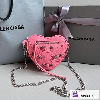 Fortok Balenciaga Le Cagole Heart Bag Pink 16x4x13cm