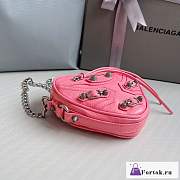 Fortok Balenciaga Le Cagole Heart Bag Pink 16x4x13cm - 4