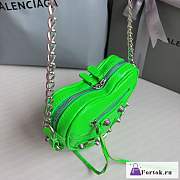Fortok Balenciaga Le Cagole Heart Bag Green Neon 16x4x13cm - 6