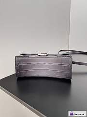 Fortok Balenciaga Hourglass Crocodile Embossed Bag Grey 19x13x8cm - 5
