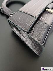 Fortok Balenciaga Hourglass Crocodile Embossed Bag Grey 19x13x8cm - 4