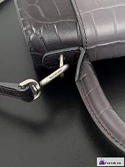 Fortok Balenciaga Hourglass Crocodile Embossed Bag Grey 19x13x8cm - 2