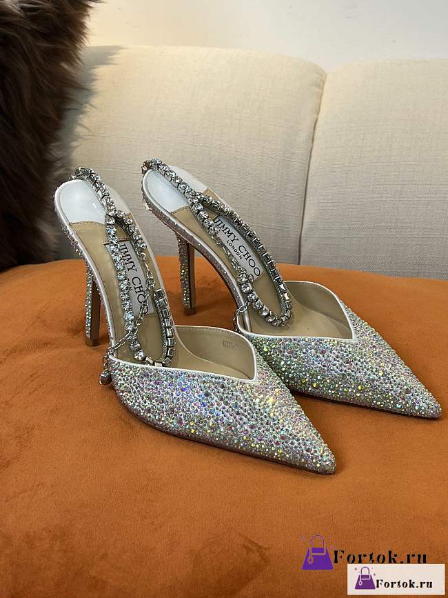 Fortok Jimmy Choo High Heel Sandals Silver - 1