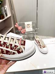 Fortok Dior Platform Embroidered Sneakers Red - 3