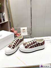 Fortok Dior Platform Embroidered Sneakers Red - 4