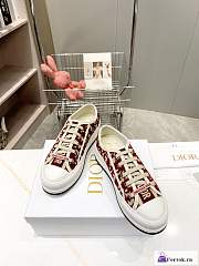 Fortok Dior Platform Embroidered Sneakers Red - 2