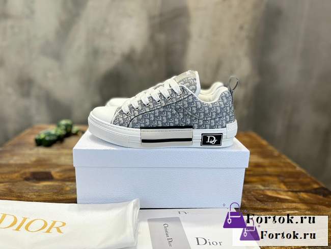 Fortok Dior Platform Embroidered Sneakers Blue - 1