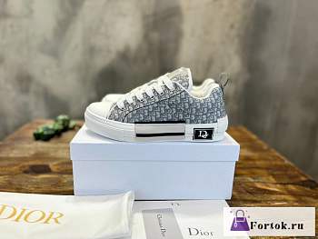 Fortok Dior Platform Embroidered Sneakers Blue