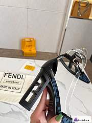 Fortok Fendi Cut Ff Chenille Pump in Blue - 3