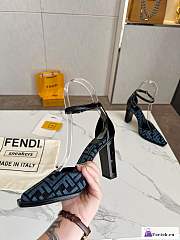 Fortok Fendi Cut Ff Chenille Pump in Blue - 4