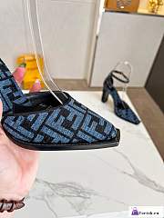 Fortok Fendi Cut Ff Chenille Pump in Blue - 6