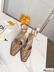Fortok Fendi Cut Ff Chenille Pump in Brown - 1