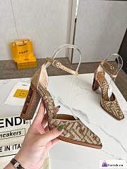 Fortok Fendi Cut Ff Chenille Pump in Brown - 4