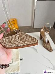 Fortok Fendi Cut Ff Chenille Pump in Brown - 3