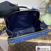Fortok Louis Vuitton Handle Soft Trunk Monogram Macassar Blue M45935 21.5x15x7 - 5