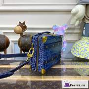 Fortok Louis Vuitton Handle Soft Trunk Monogram Macassar Blue M45935 21.5x15x7 - 4