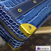 Fortok Louis Vuitton Handle Soft Trunk Monogram Macassar Blue M45935 21.5x15x7 - 3