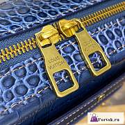 Fortok Louis Vuitton Handle Soft Trunk Monogram Macassar Blue M45935 21.5x15x7 - 2