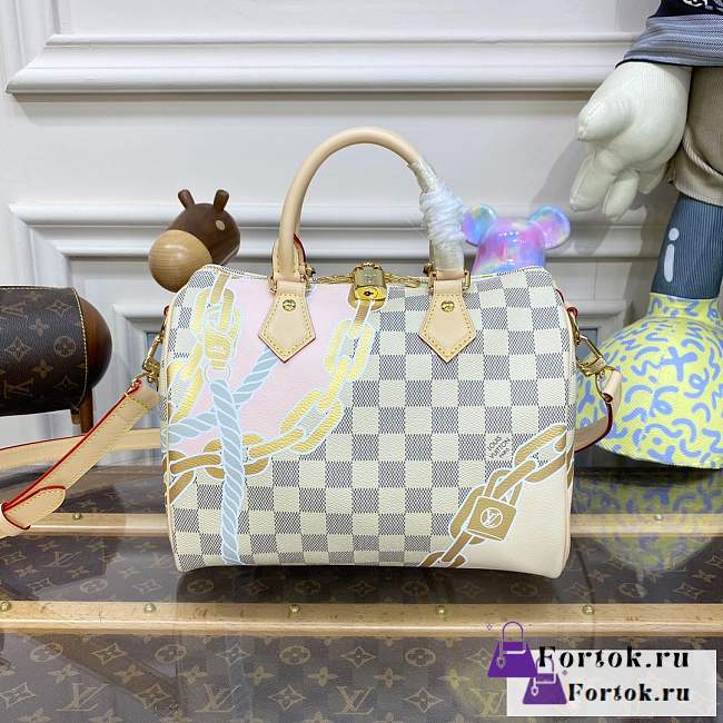 Fortok Louis Vuitton Speedy Bandoulière 25 Damier Azur N40473 25x19x15cm - 1
