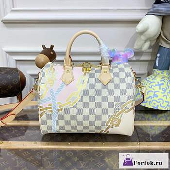 Fortok Louis Vuitton Speedy Bandoulière 25 Damier Azur N40473 25x19x15cm