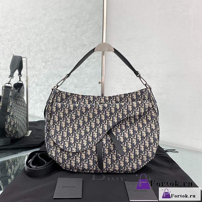 Fortok Dior Saddle Soft Bag Beige and Black Dior Oblique Jacquard - 1