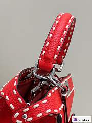 Fortok Fendi Peekapoo Handbag Red 33×12×25cm - 4