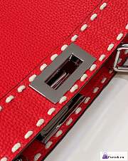 Fortok Fendi Peekapoo Handbag Red 33×12×25cm - 2