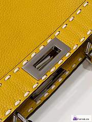 Fortok Fendi Peekapoo Handbag Yellow 33×12×25cm - 4