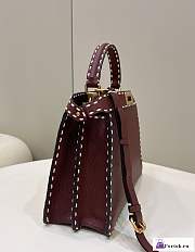 Fortok Fendi Peekapoo Handbag Burgundy 33×12×25cm - 5