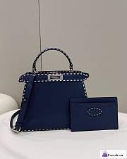 Fortok Fendi Peekapoo Handbag Blue 33×12×25cm - 1