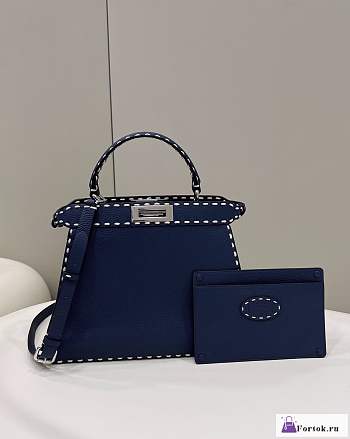 Fortok Fendi Peekapoo Handbag Blue 33×12×25cm