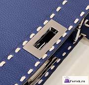 Fortok Fendi Peekapoo Handbag Blue 33×12×25cm - 6