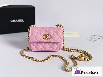 Fortok Chanel 23P Mini Bag Pink 12.5x9x4.5cm